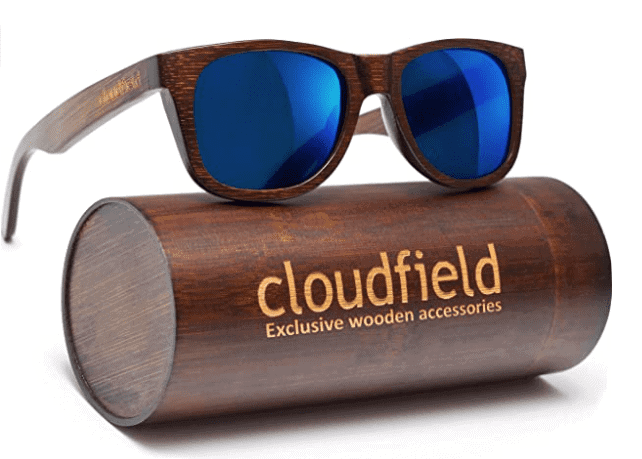 Cloudfield Wooden Sunglasses – Polarized Lenses with Bamboo Wooden Frame With Double Layer of UV Blocking Coating